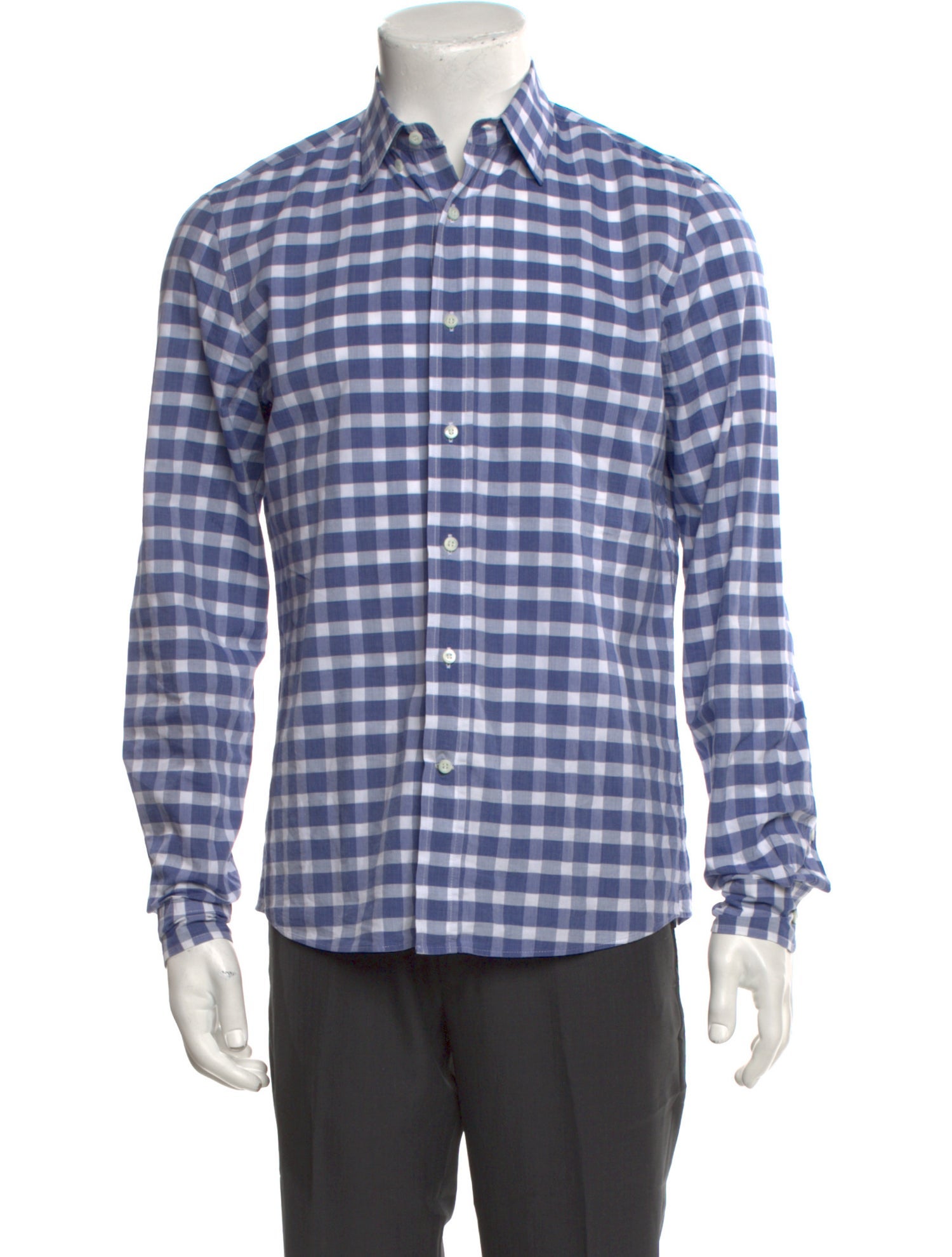 Brunello Cucinelli Plaid Print Long Sleeve Dress Shirt