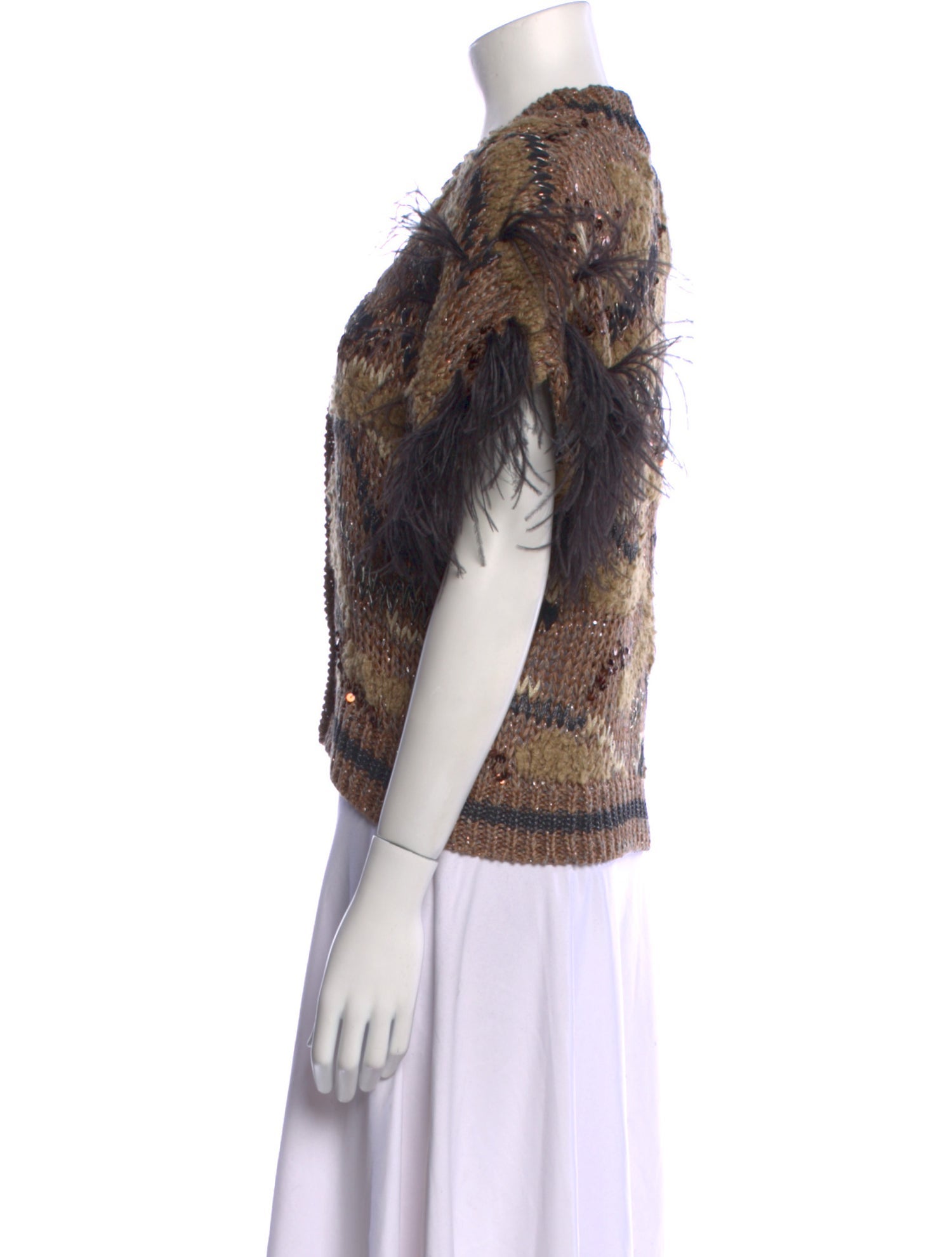 Brunello Cucinelli Printed V-Neck Sweater