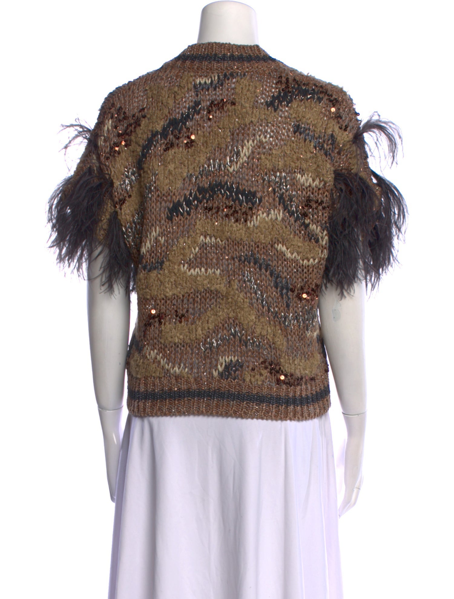 Brunello Cucinelli Printed V-Neck Sweater