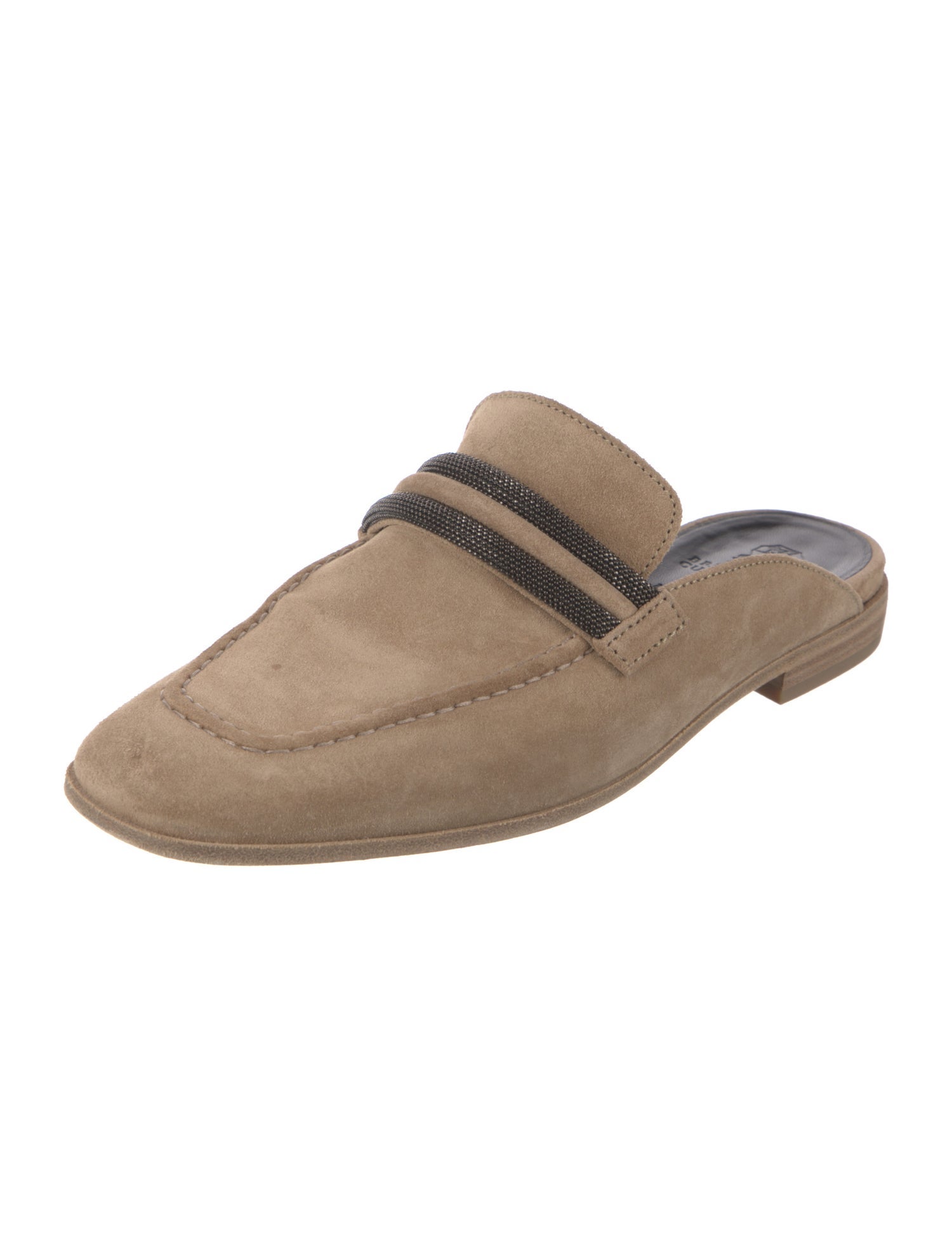 Brunello Cucinelli Monili Suede Mules