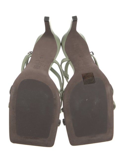 Brunello Cucinelli Leather T-Strap Sandals