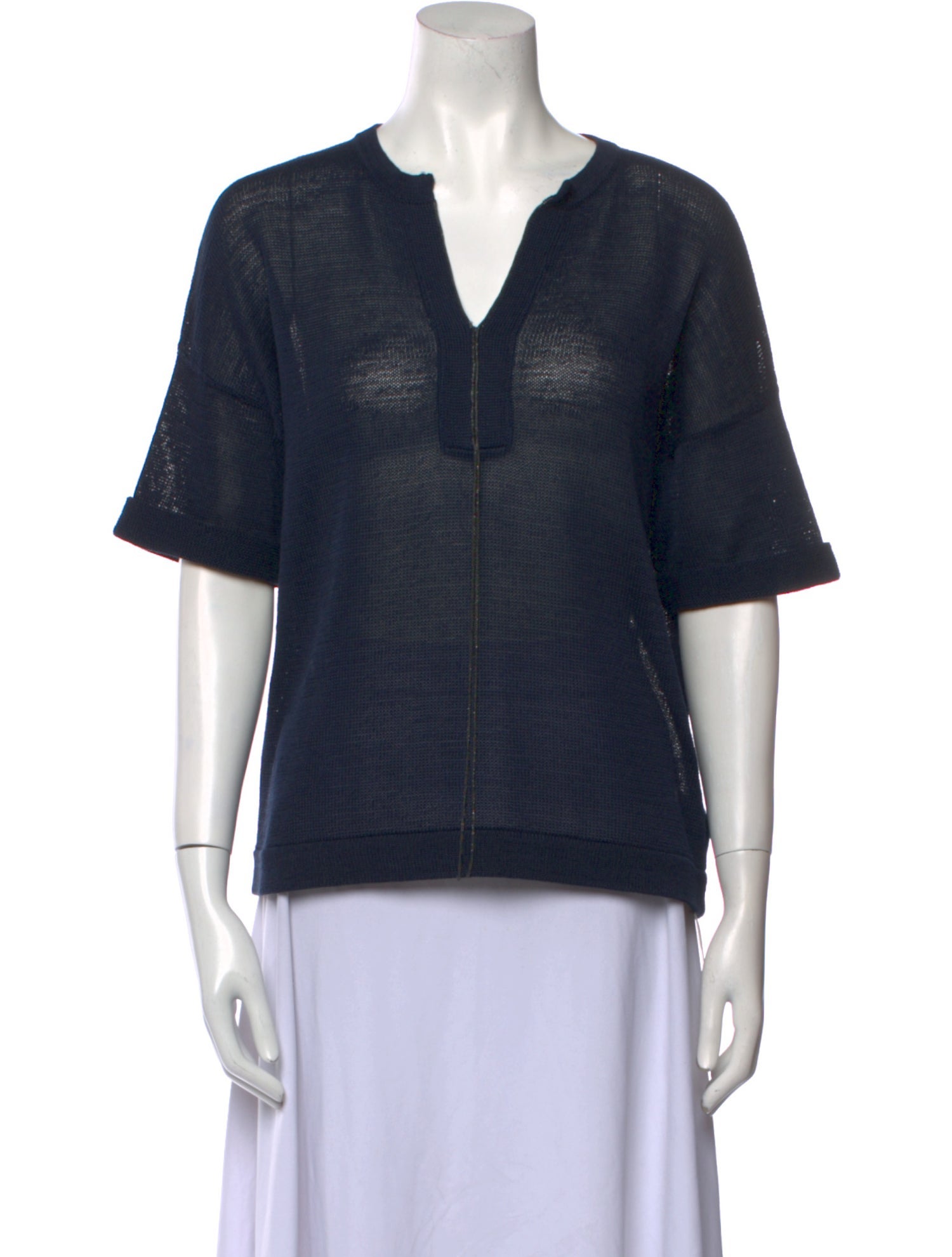 Brunello Cucinelli V-Neck Short Sleeve Top