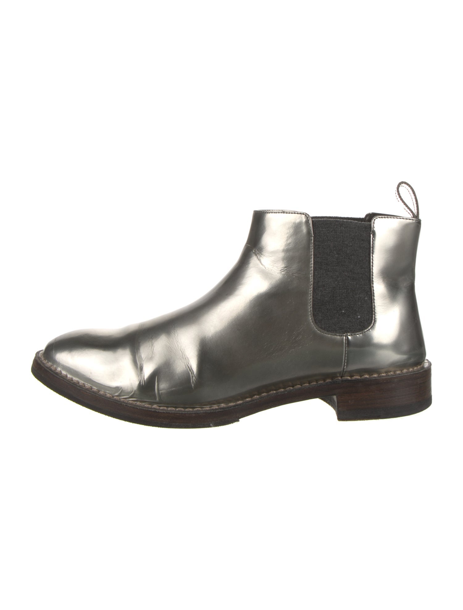 Brunello Cucinelli Patent Leather Chelsea Boots