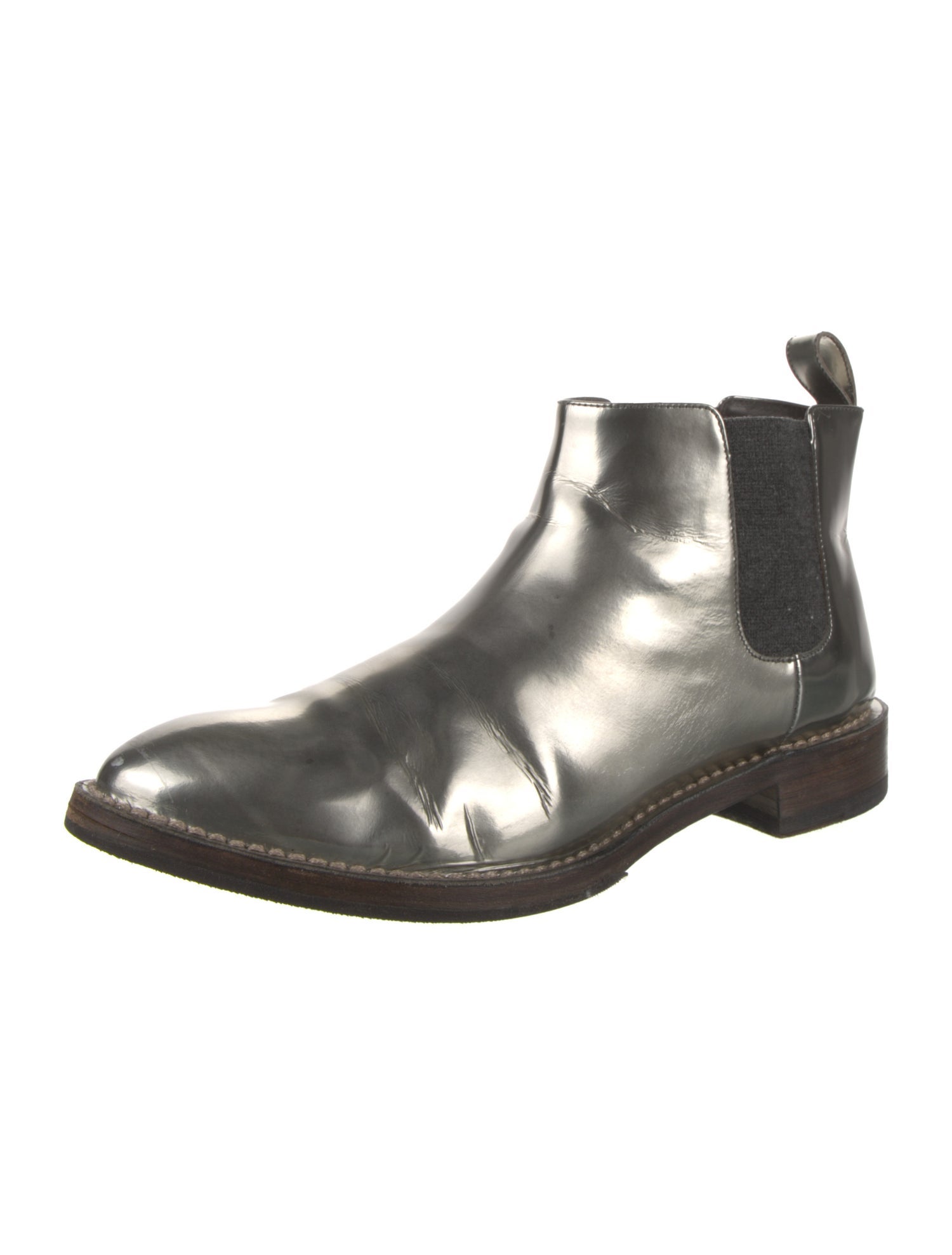 Brunello Cucinelli Patent Leather Chelsea Boots