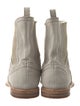 Brunello Cucinelli Canvas Raw-Edge Trim Chelsea Boots