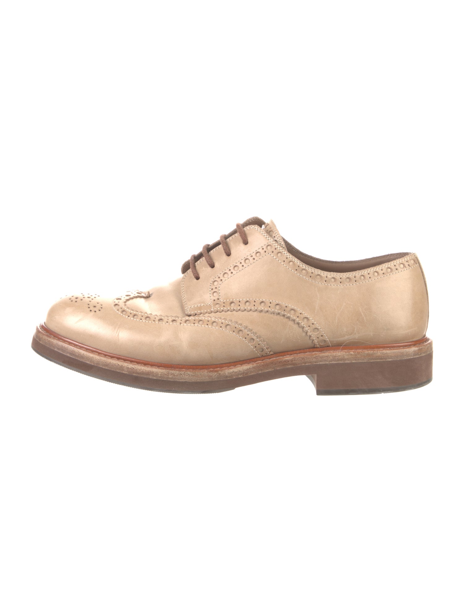 Brunello Cucinelli Leather Lasercut Accents Brogues