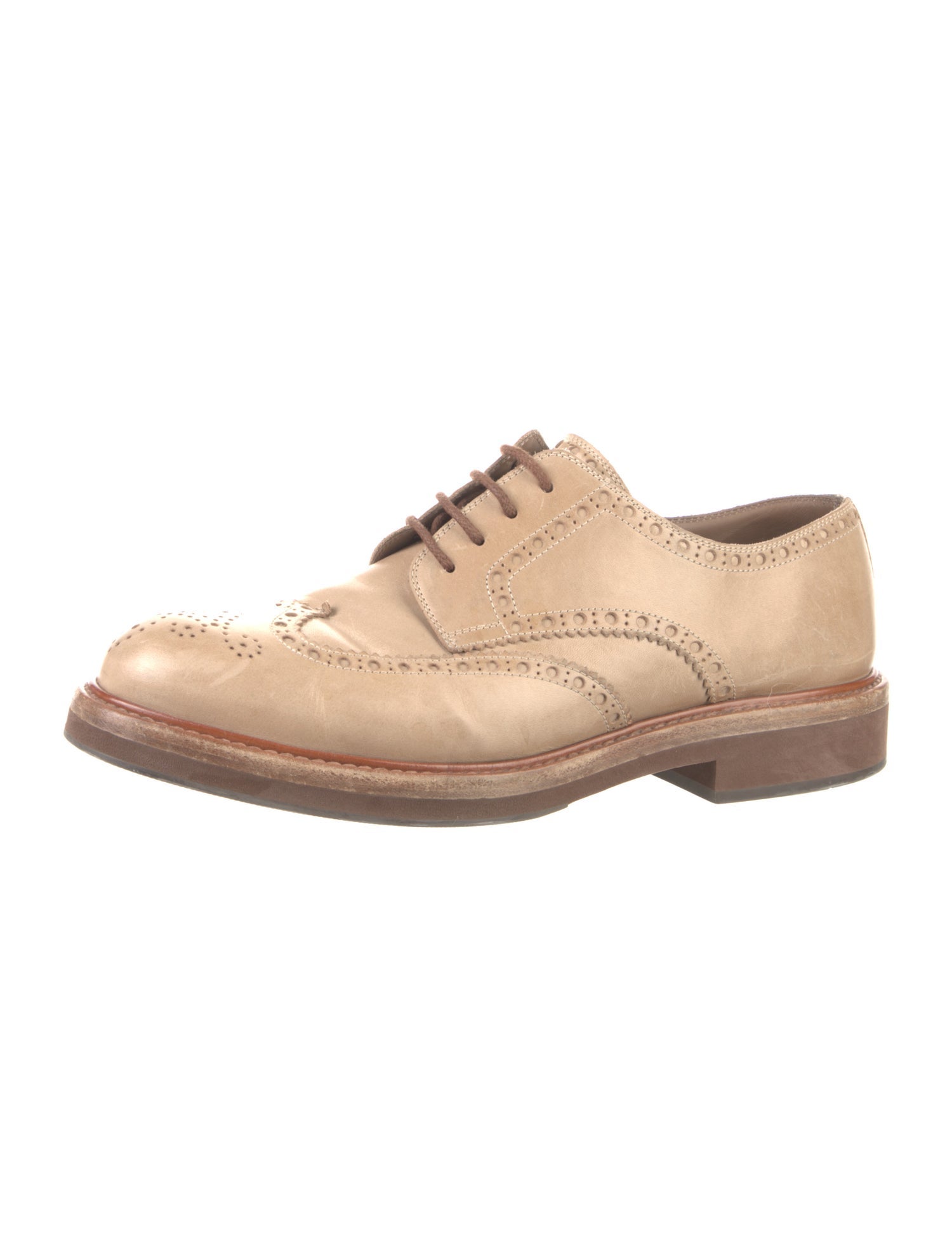 Brunello Cucinelli Leather Lasercut Accents Brogues