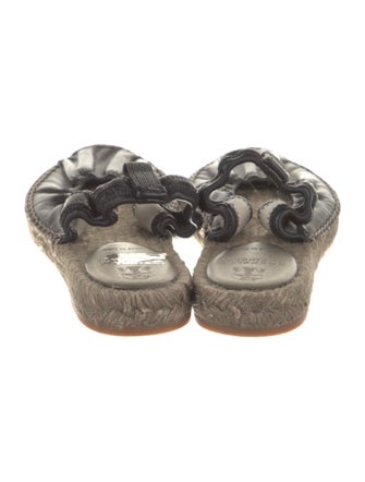 Brunello Cucinelli Leather Beaded Accents Espadrilles