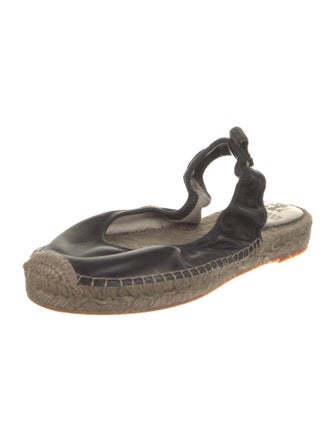 Brunello Cucinelli Leather Beaded Accents Slingback Flats