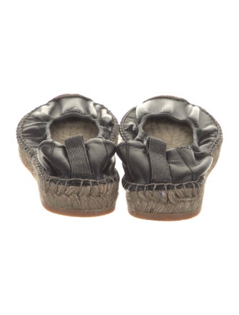 Brunello Cucinelli Leather Whipstitch Trim Espadrilles