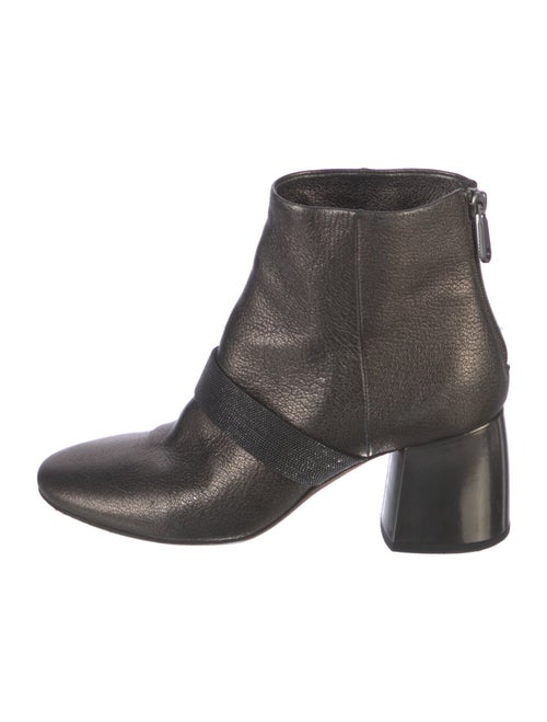 Brunello Cucinelli Leather Beaded Accents Boots