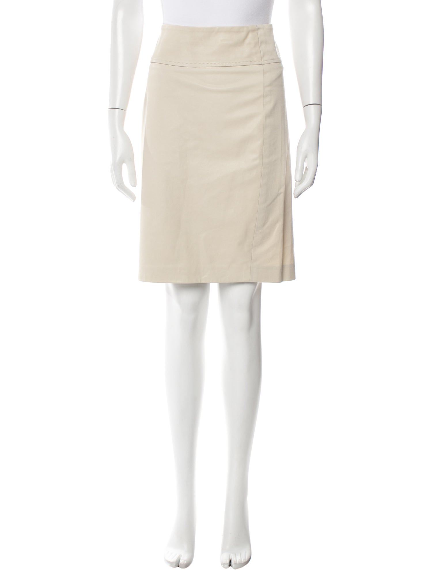 Brunello Cucinelli Leather Trim Embellishment Knee-Length Skirt