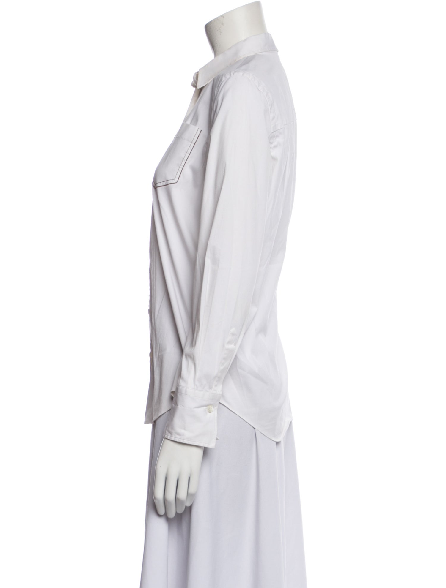 Brunello Cucinelli Long Sleeve Button-Up Top