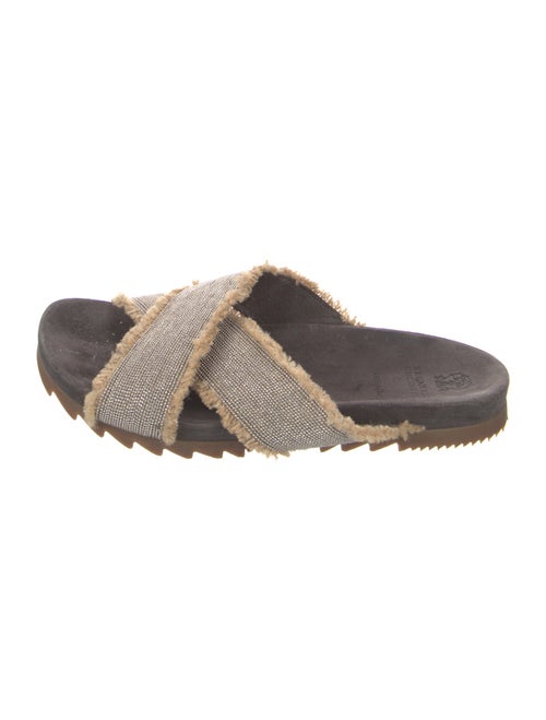 Brunello Cucinelli Monili Fringe Trim Accent Slides
