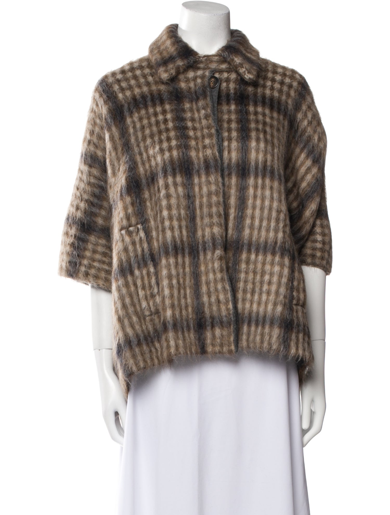 Brunello Cucinelli Cashmere Plaid Print Jacket