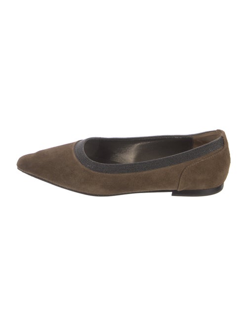 Brunello Cucinelli Monili Suede Flats