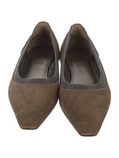Brunello Cucinelli Monili Suede Flats