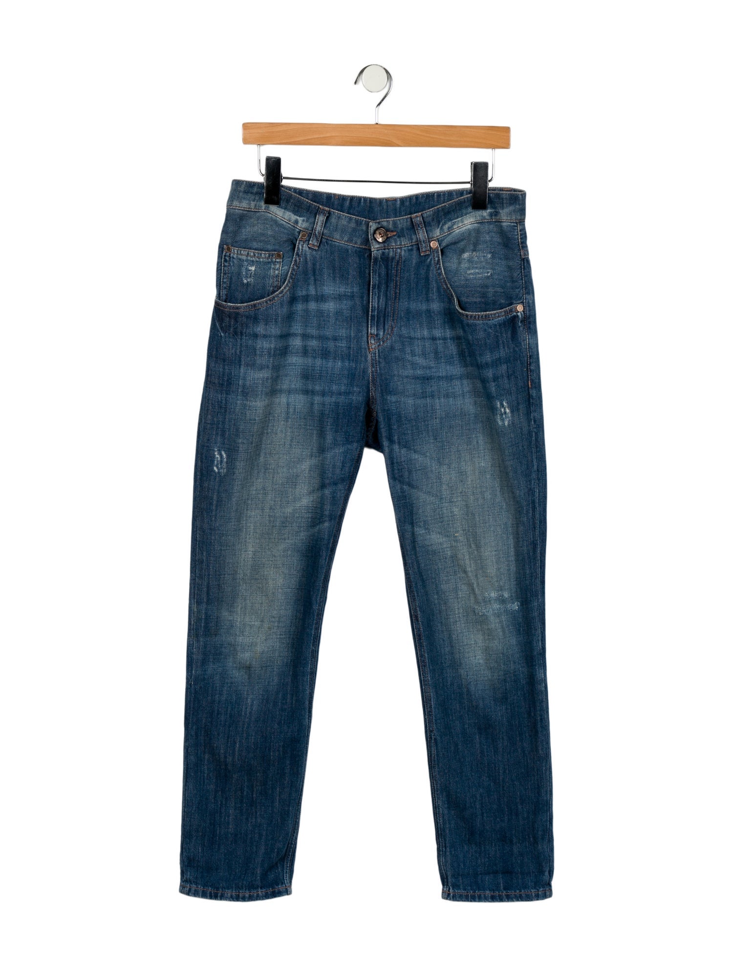 Brunello Cucinelli Mid-Rise Straight Leg Jeans