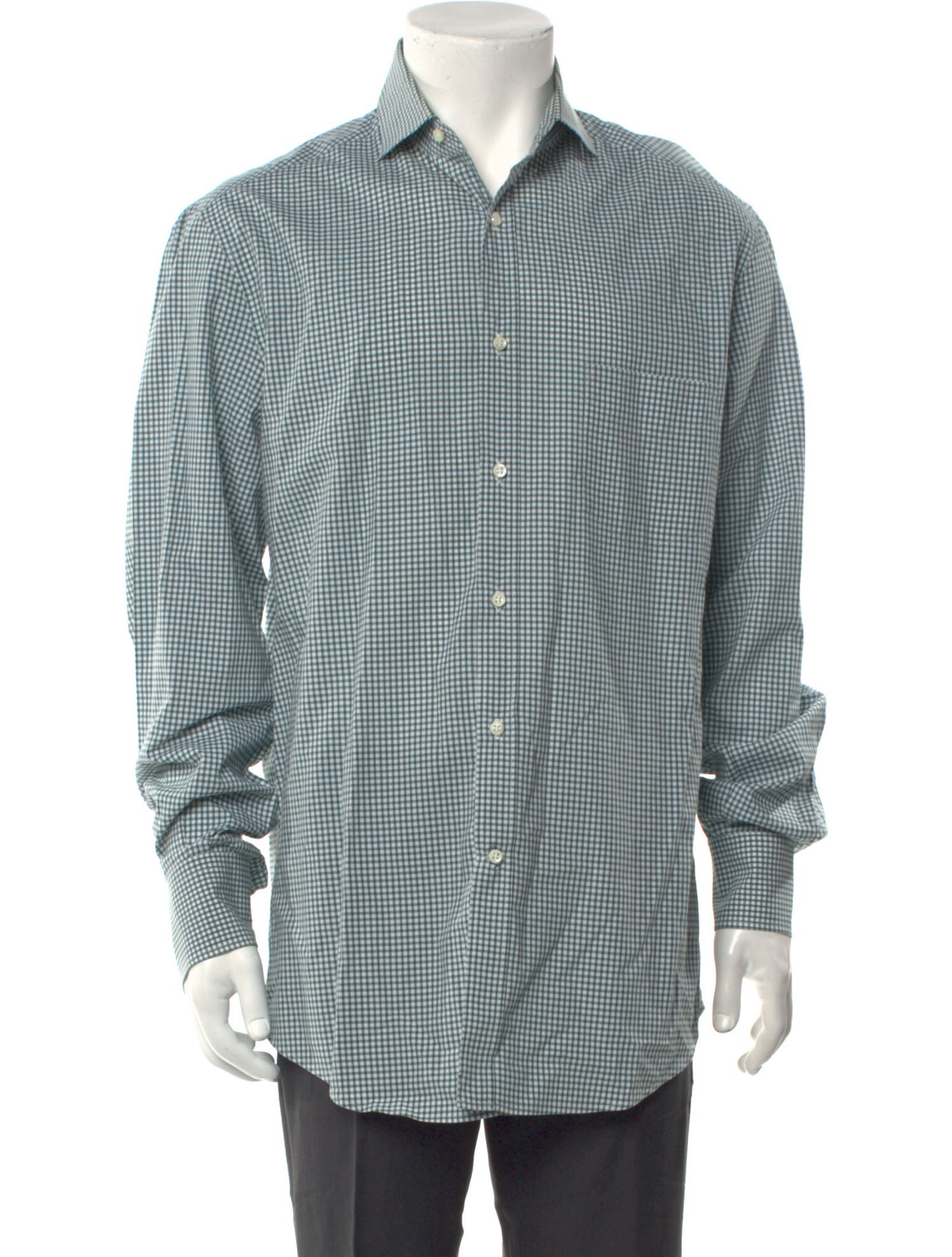 Brunello Cucinelli Plaid Print Long Sleeve Dress Shirt