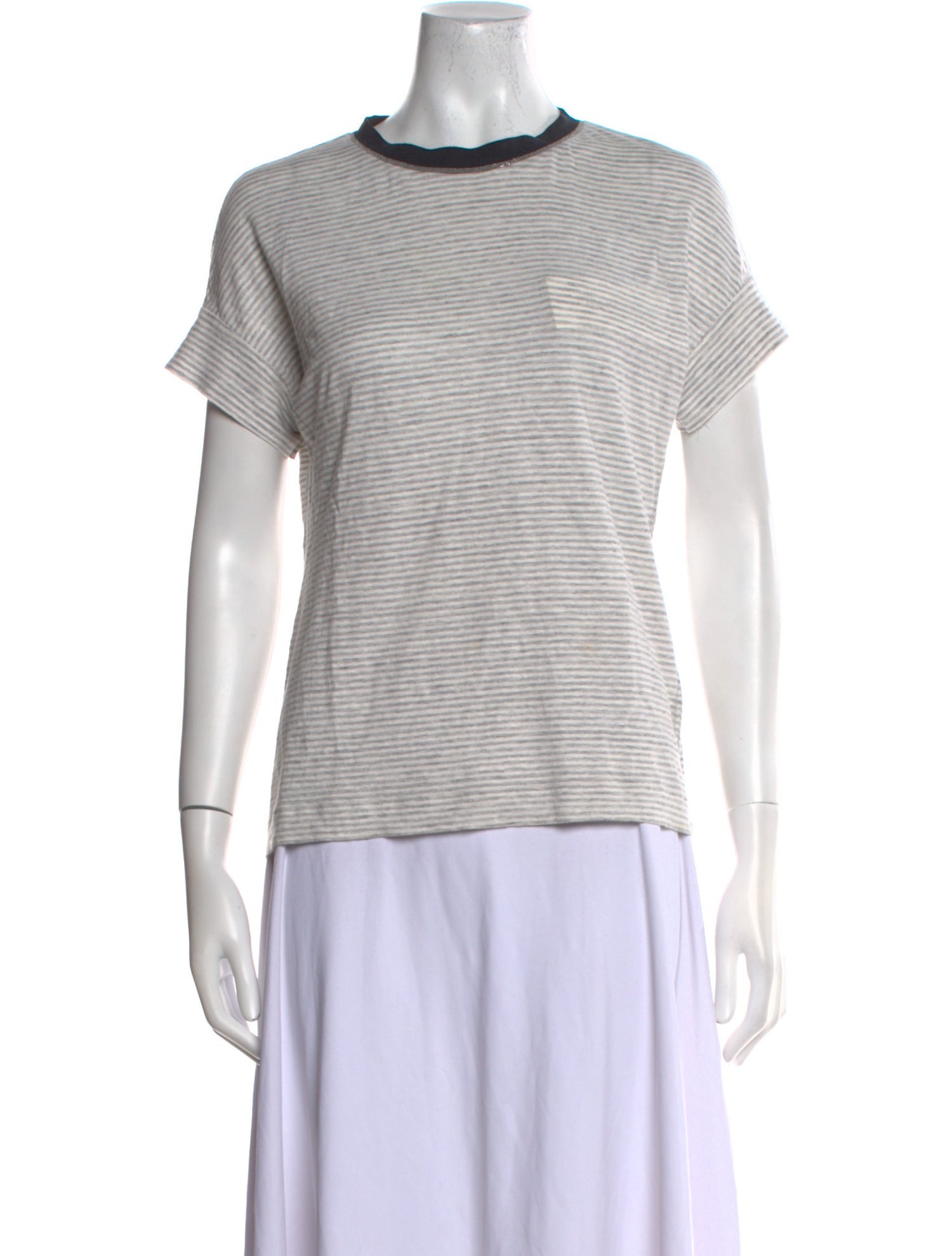 Brunello Cucinelli Linen Crew Neck T-Shirt