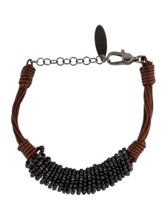 Brunello Cucinelli Bead and leather Wrap Bracelet