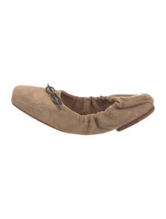 Brunello Cucinelli Monili Suede Ballet Flats
