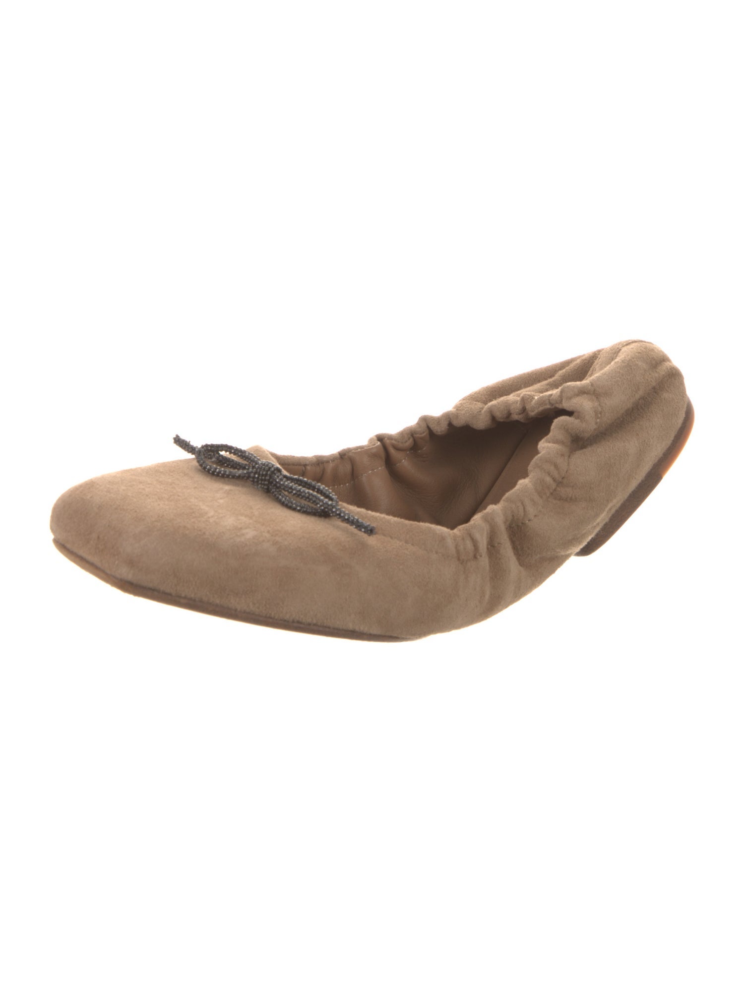 Brunello Cucinelli Monili Suede Ballet Flats