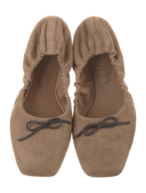 Brunello Cucinelli Monili Suede Ballet Flats