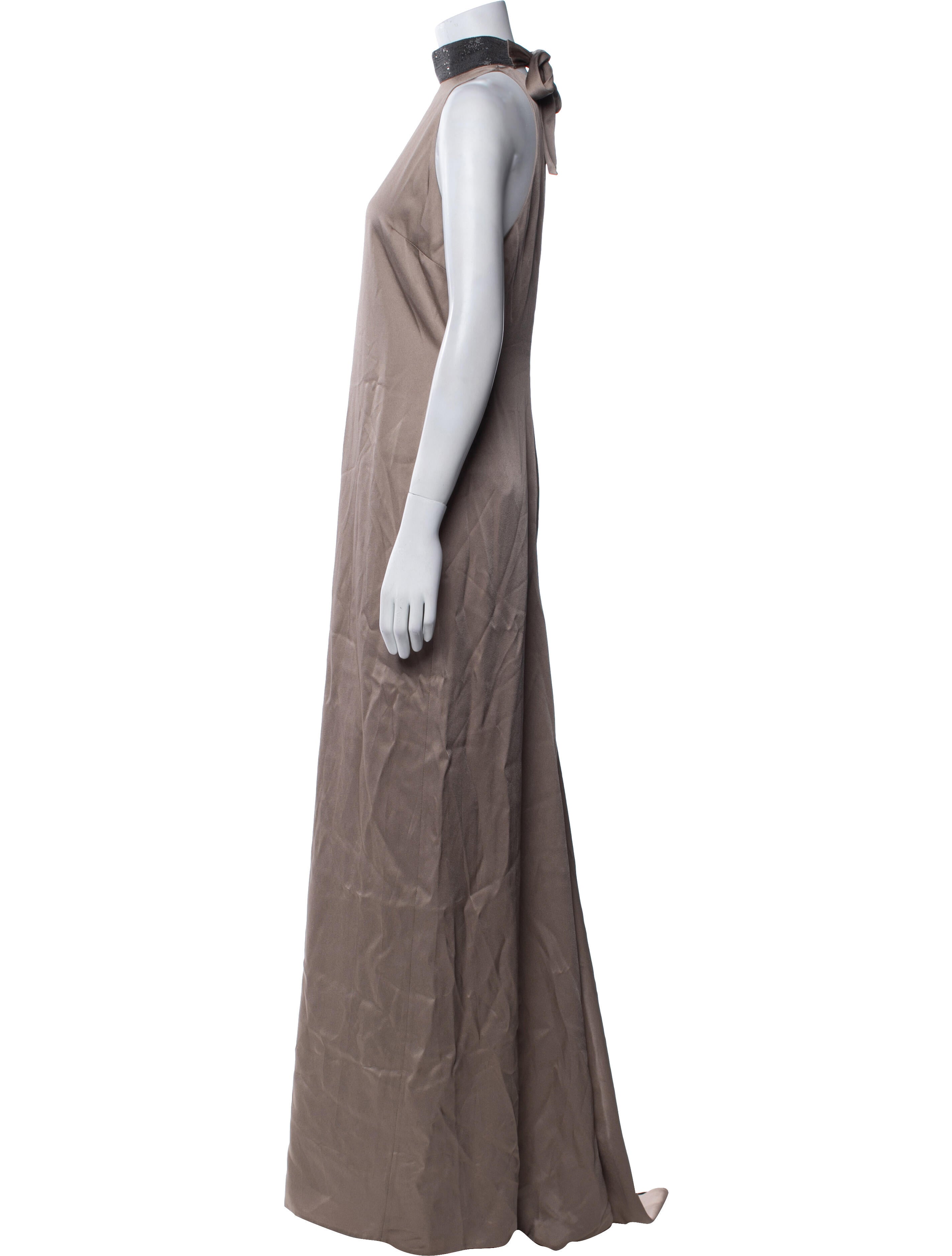 Brunello Cucinelli Mock Neck Long Dress