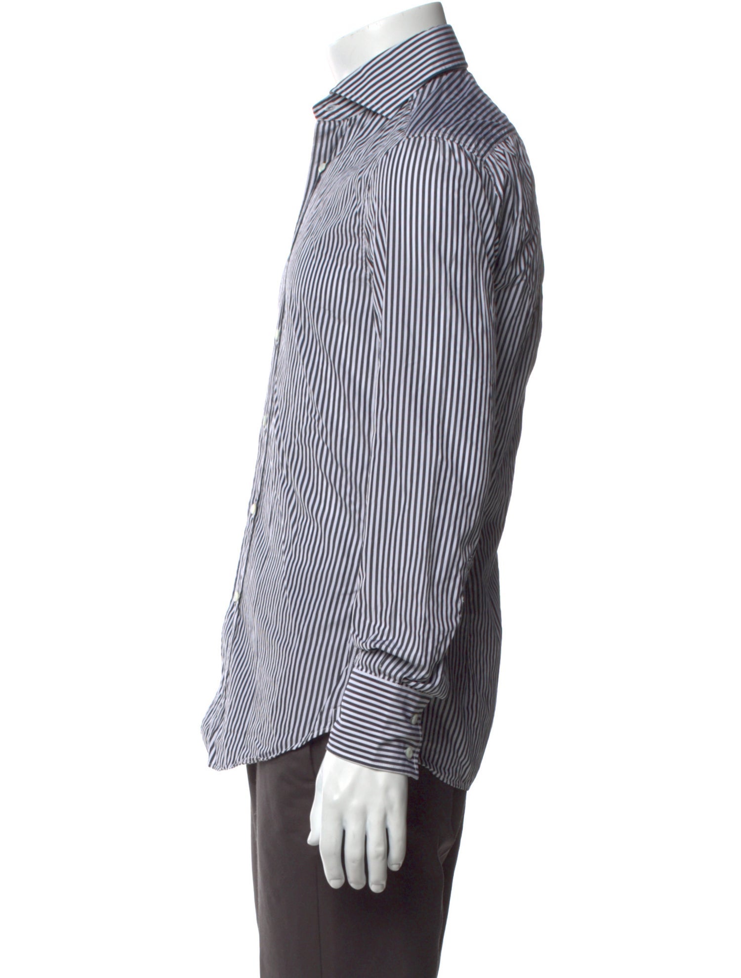 Brunello Cucinelli Striped Long Sleeve Dress Shirt