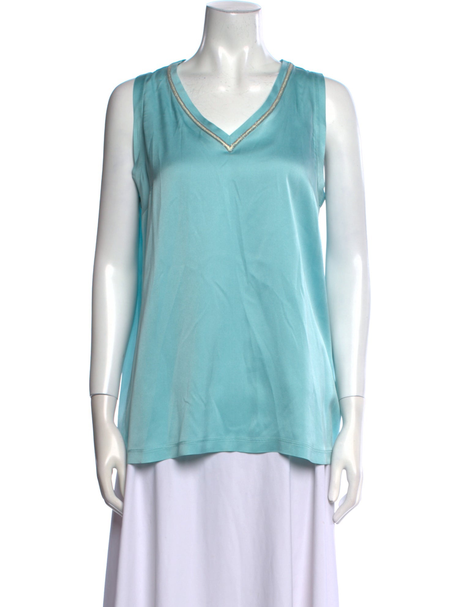 Brunello Cucinelli Silk V-Neck Top