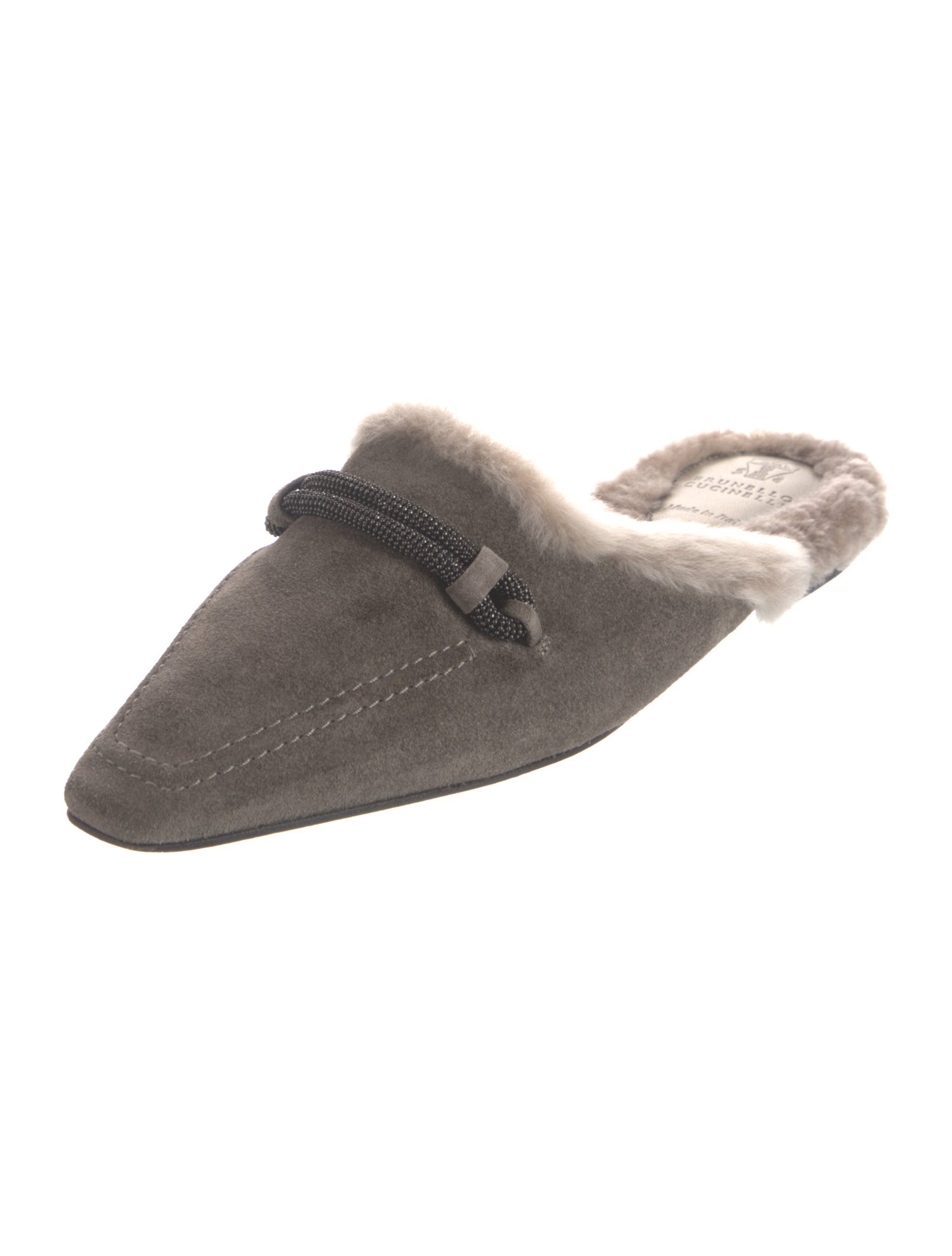 Brunello Cucinelli Monili Suede Mules