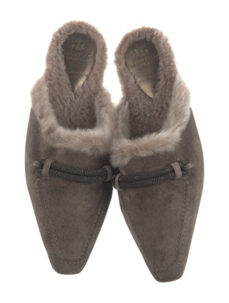 Brunello Cucinelli Monili Suede Mules