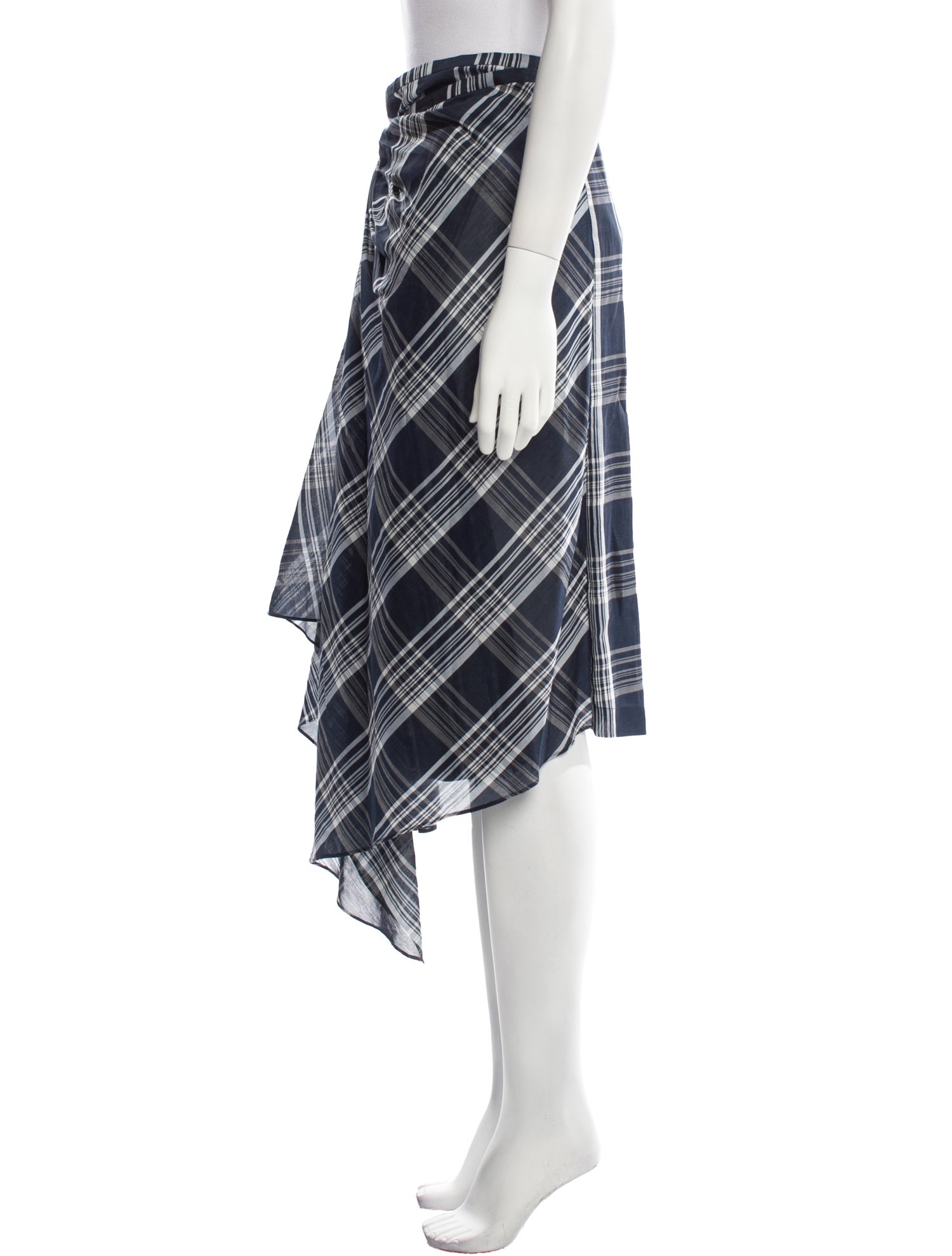Brunello Cucinelli Plaid Print Midi Length Skirt