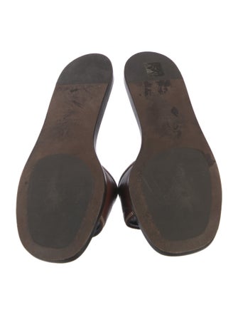 Brunello Cucinelli Leather Beaded Accents Slides