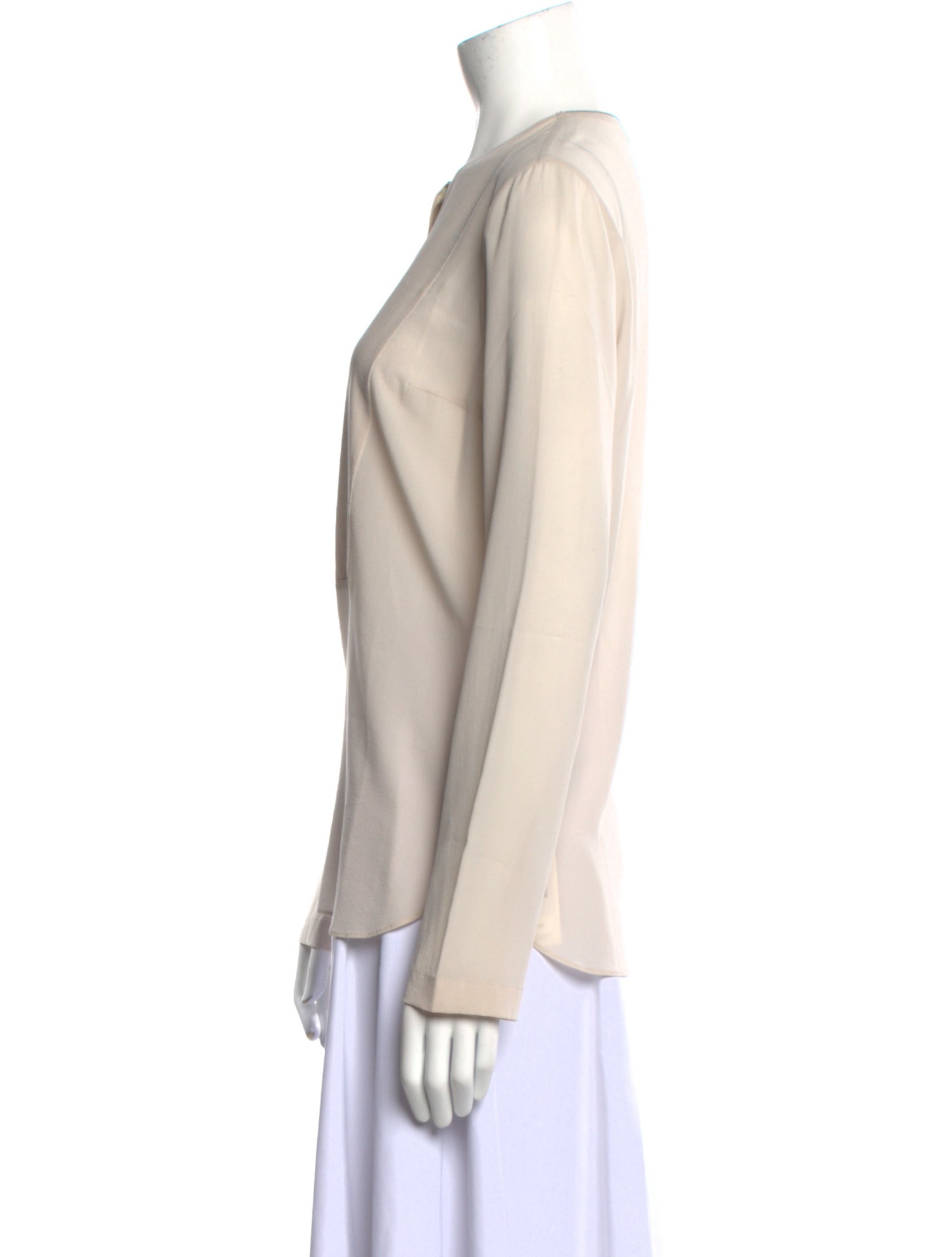 Brunello Cucinelli Silk Crew Neck Blouse