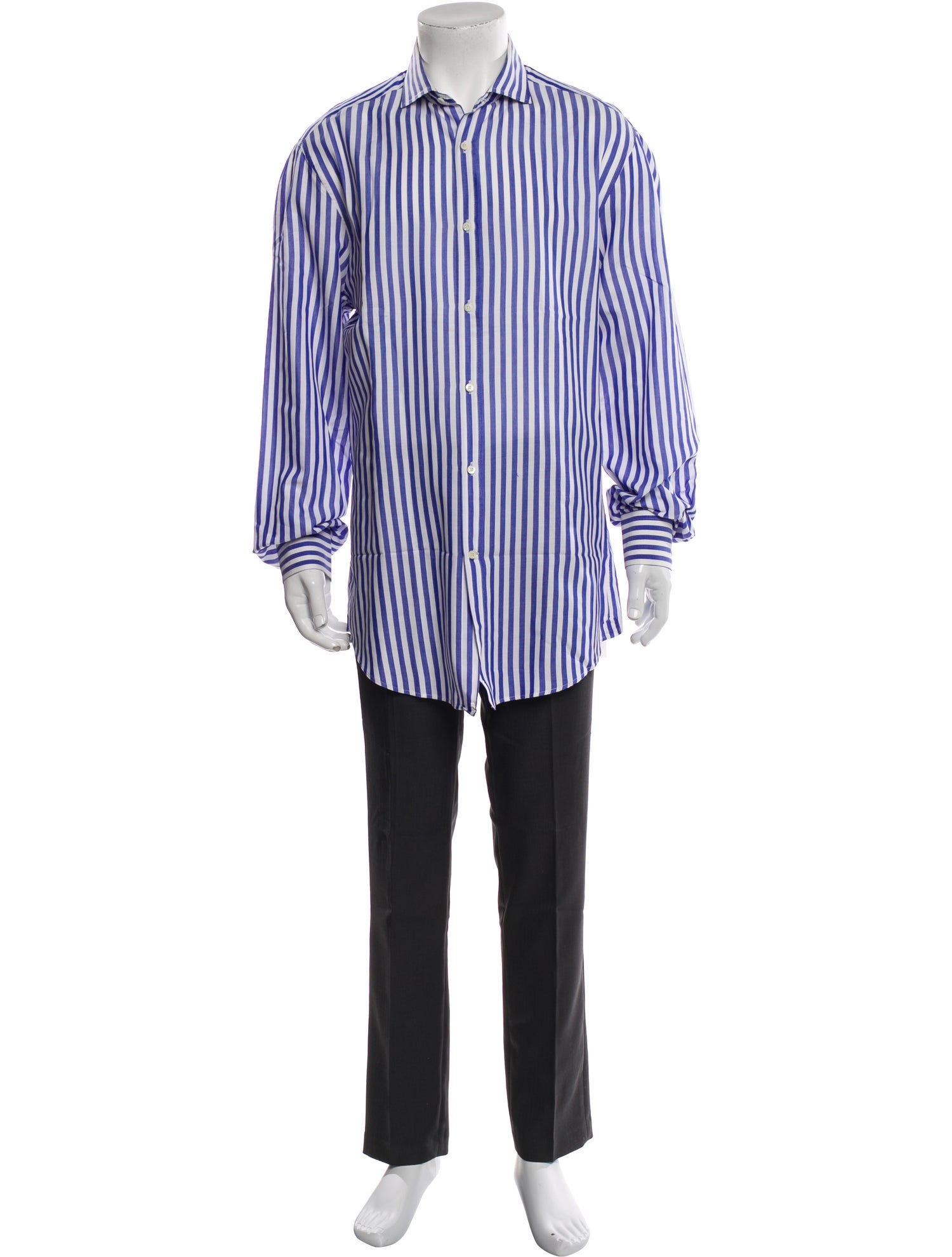 Brunello Cucinelli Striped Long Sleeve Dress Shirt