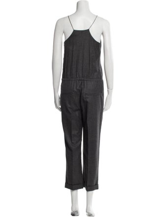 Brunello Cucinelli Silk V-Neck Jumpsuit