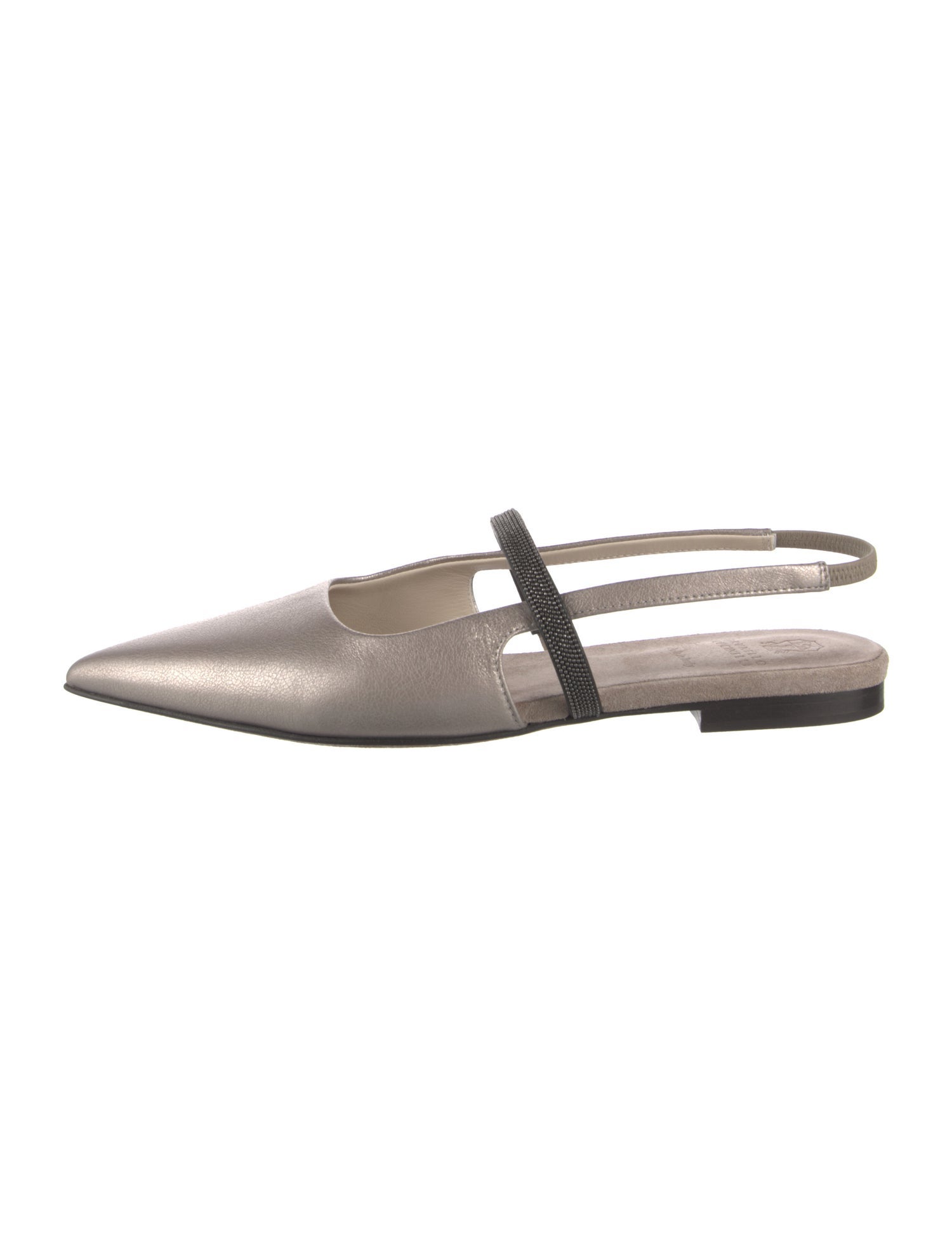 Brunello Cucinelli Leather Slingback Flats