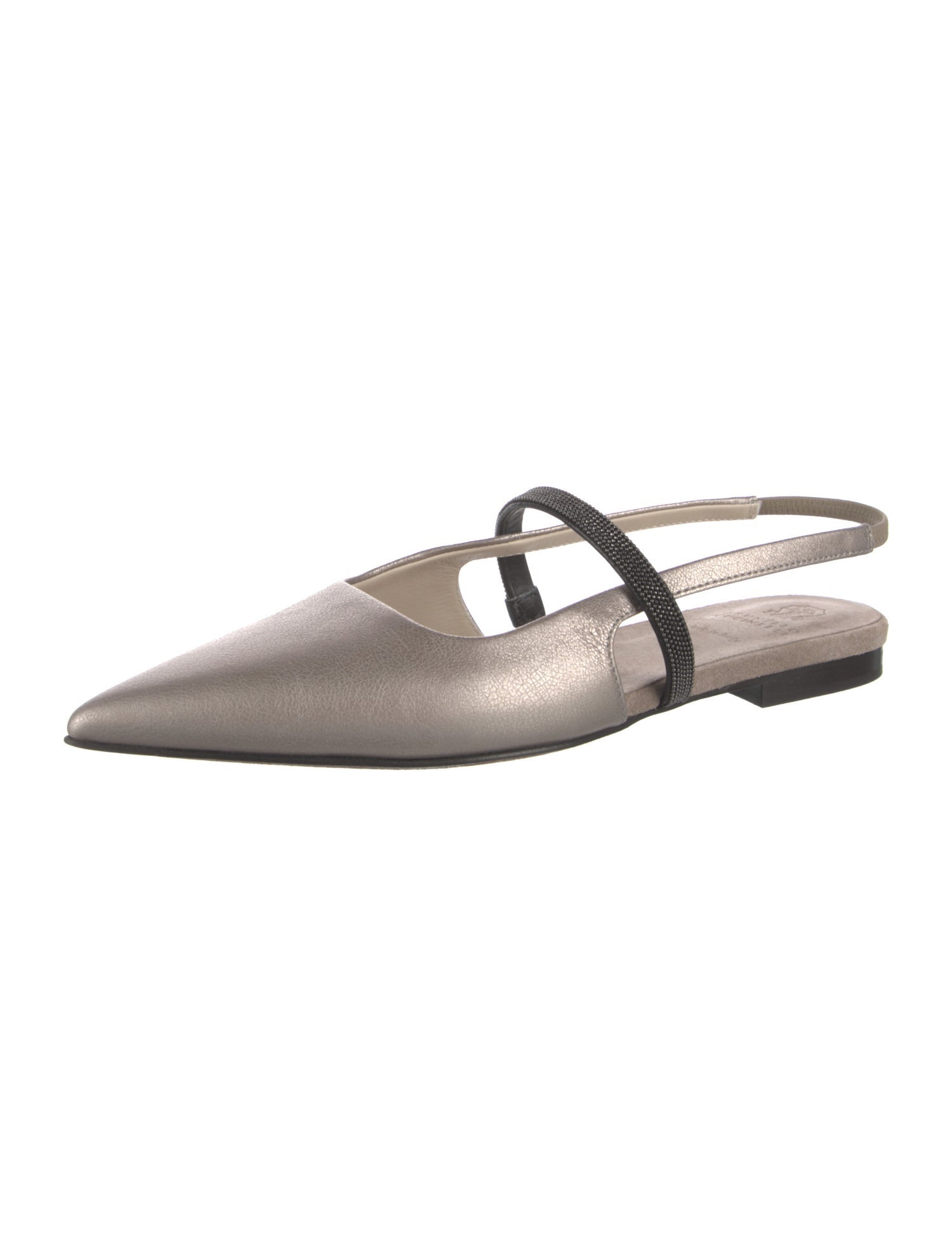 Brunello Cucinelli Leather Slingback Flats