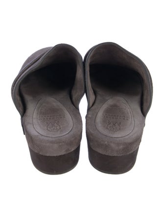 Brunello Cucinelli Suede Crystal Embellishments Mules