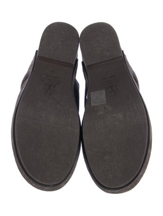 Brunello Cucinelli Suede Crystal Embellishments Mules