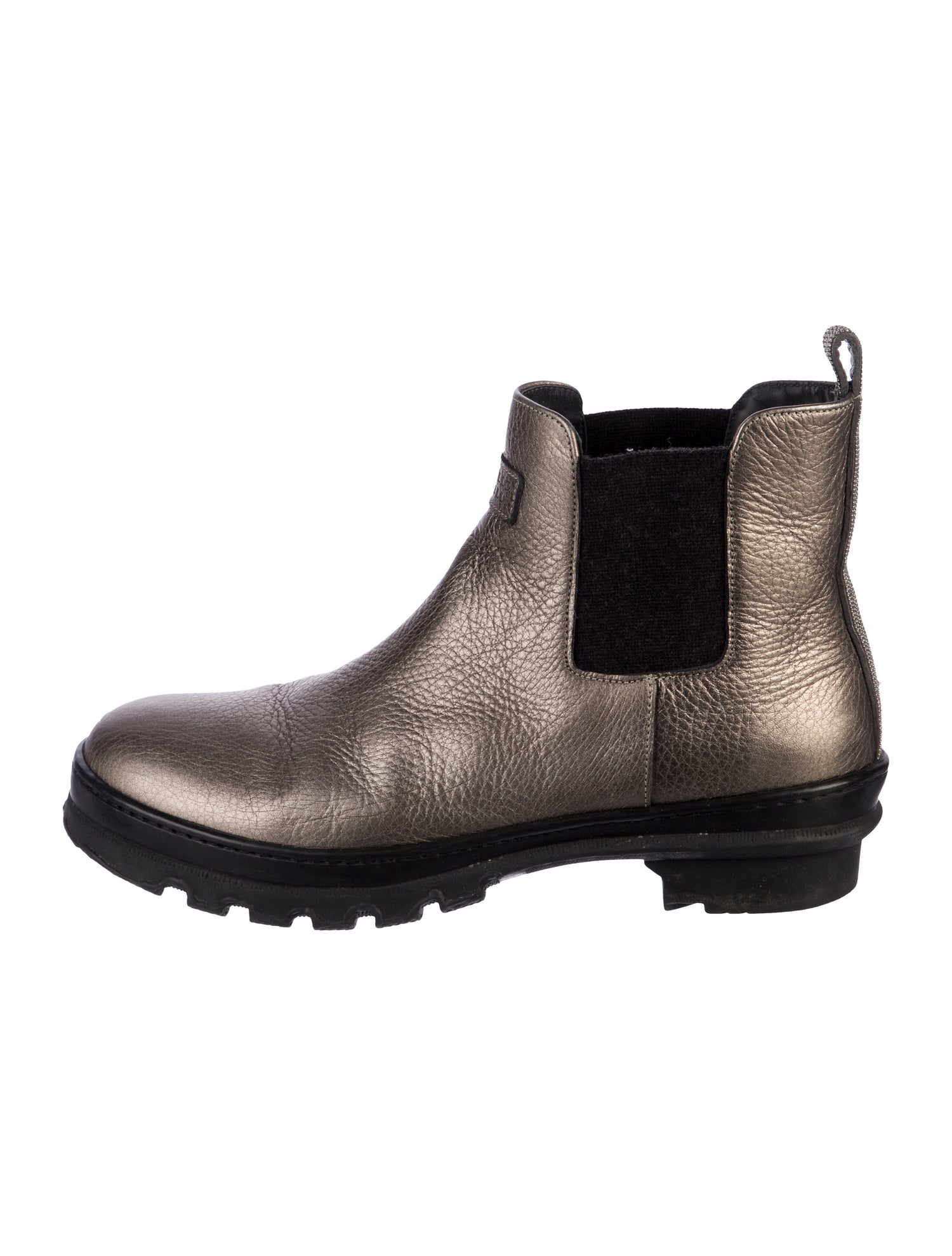 Brunello Cucinelli Monili Leather Chelsea Boots