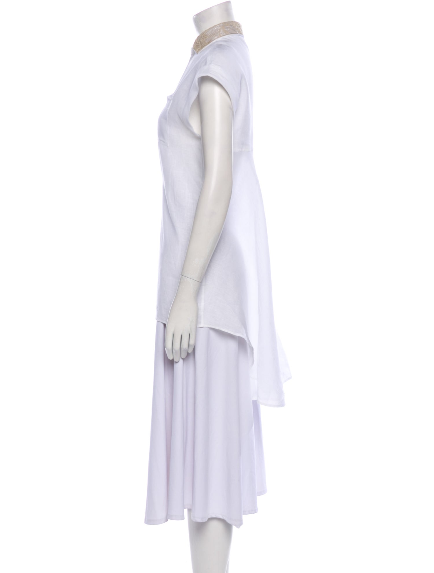 Brunello Cucinelli Linen Short Sleeve Tunic