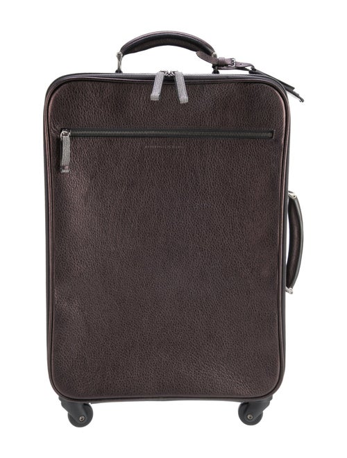 Brunello Cucinelli Leather Rolling Suitcase