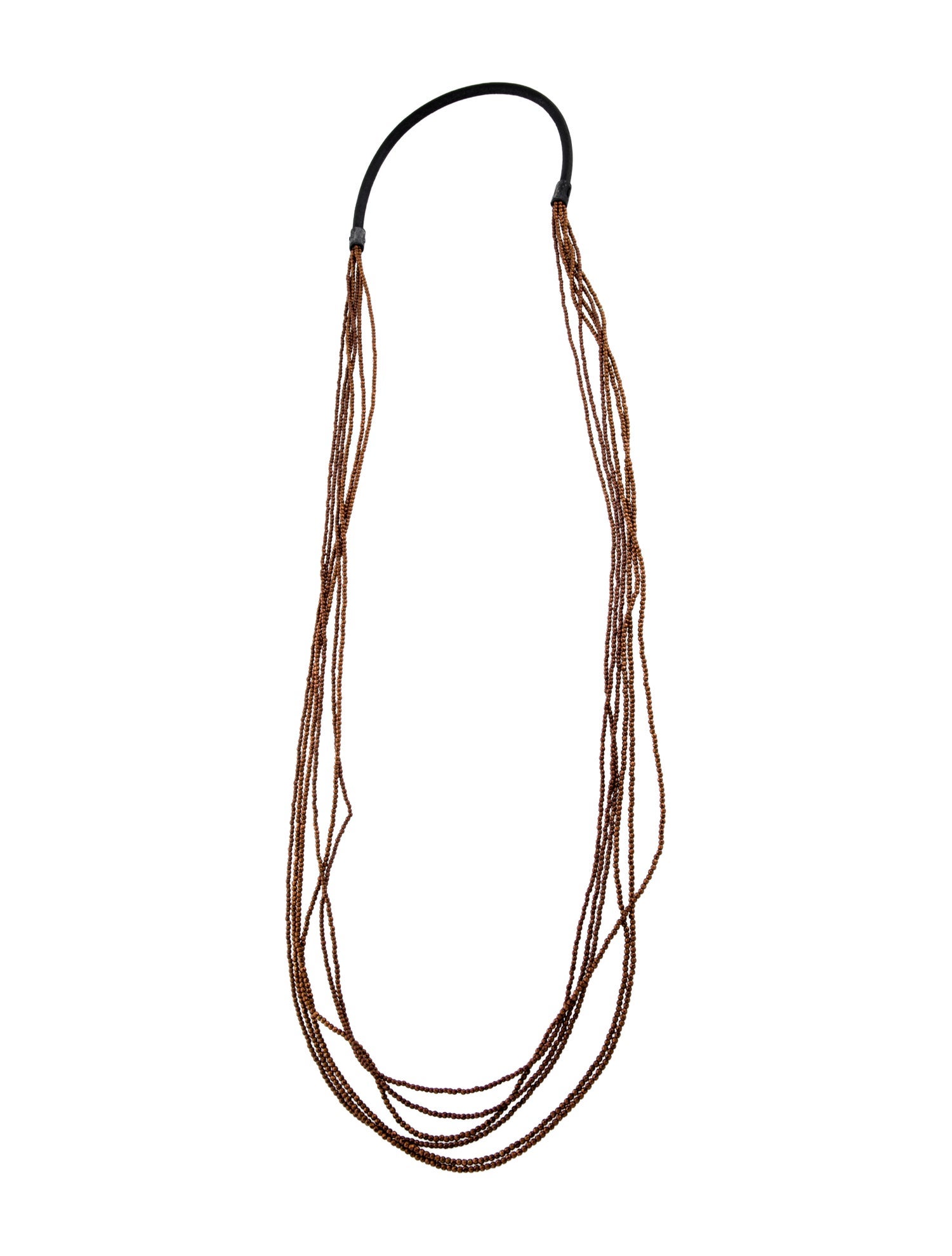 Brunello Cucinelli Leather Beaded Multistrand Necklace