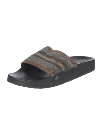 Brunello Cucinelli Monili Leather Slides