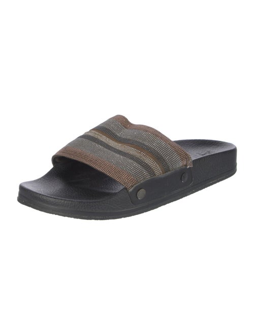 Brunello Cucinelli Monili Leather Slides