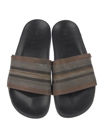 Brunello Cucinelli Monili Leather Slides