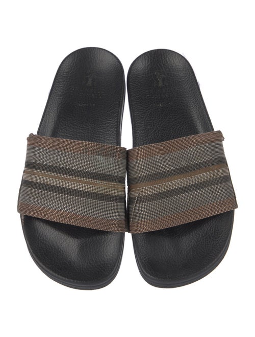Brunello Cucinelli Monili Leather Slides